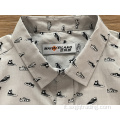 Camicia a manica corta da uomo con stampa 100% cotone